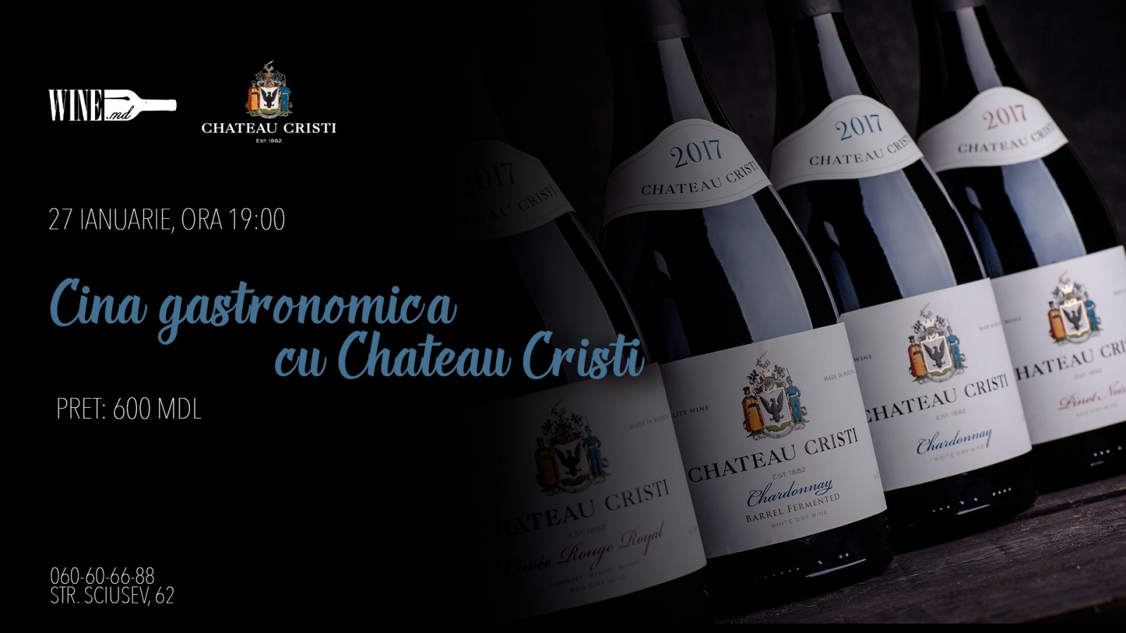 Cina gastronomică cu Chateau Cristi